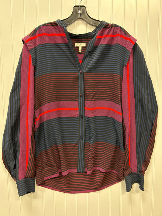 Blouse Ls By Joie In Blue & Purple, Size:Xs