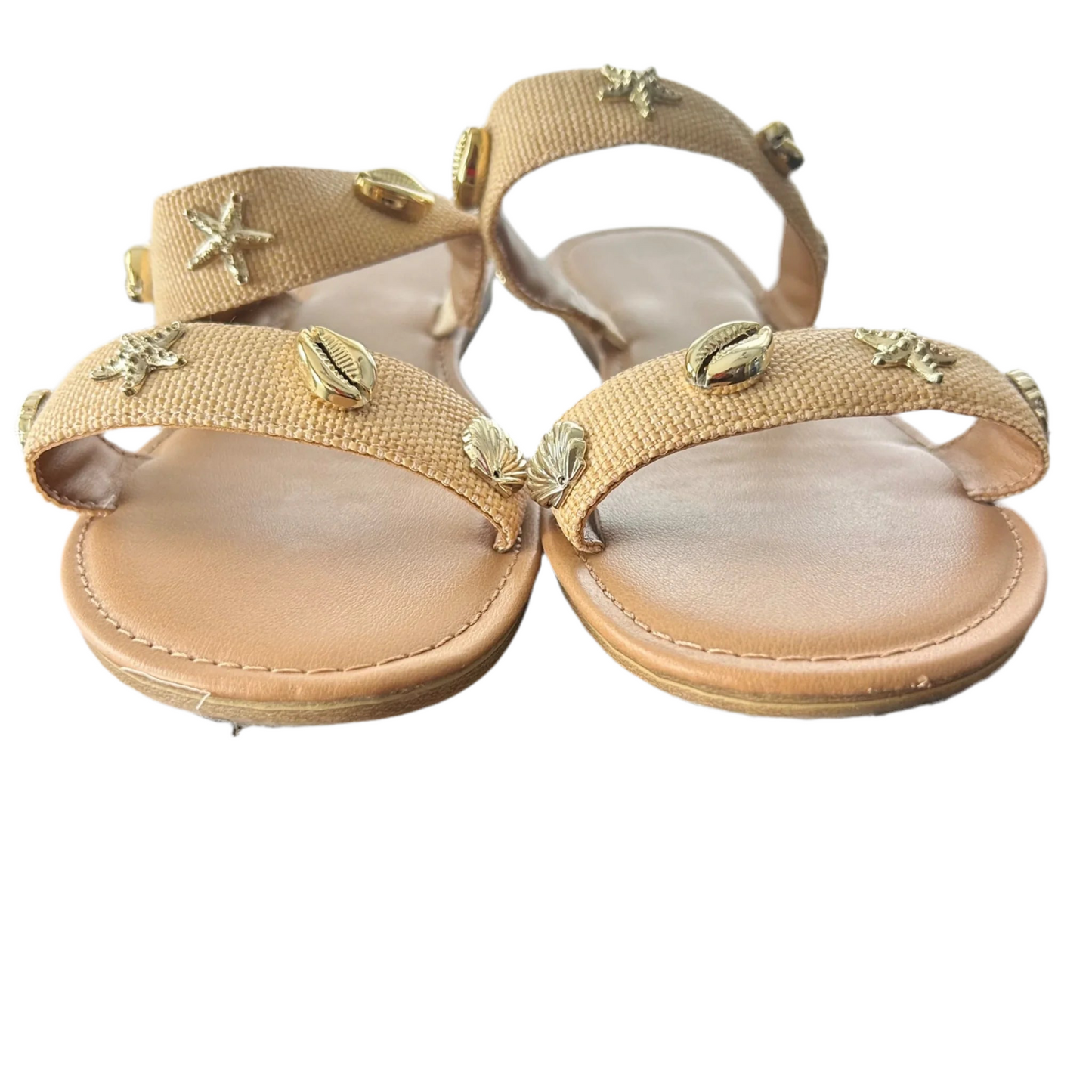 Sandals Flats By A New Day In Gold & Tan, Size: 10