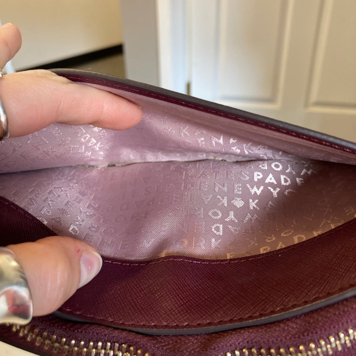Wallet Designer By Kate Spade In Maroon, Size:Medium