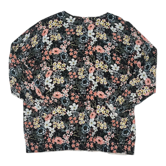 Cardigan By Loft In Floral Print, Size:Xl