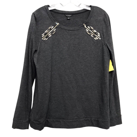 Top Ls By Ann Taylor In Grey, Size:L