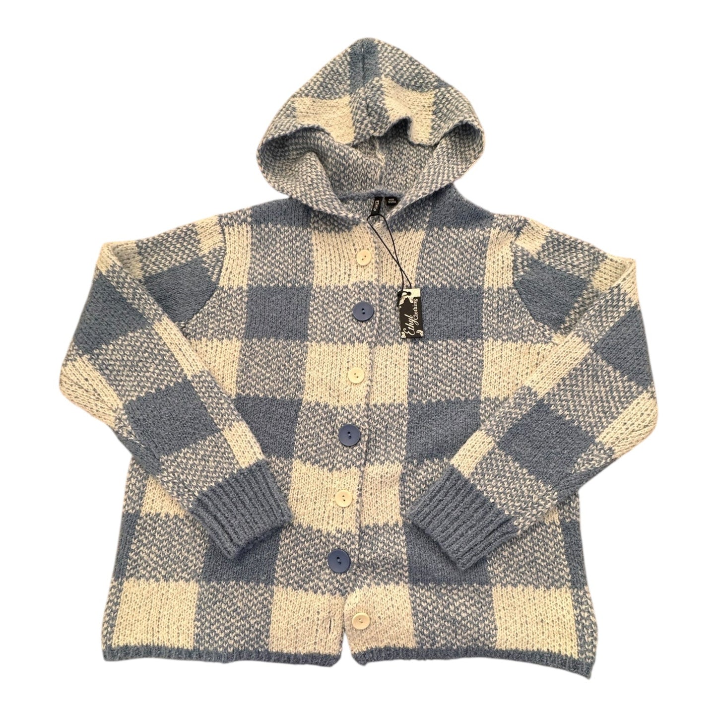 Sweater Cardigan By Ethyl In Blue & White, Size:Xl