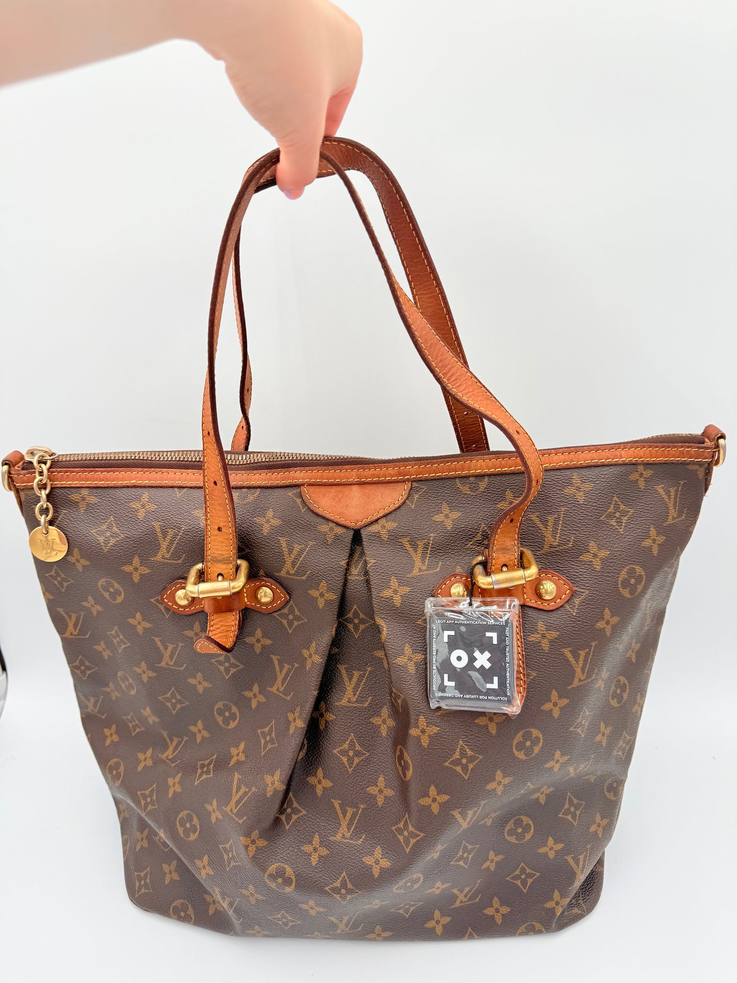 Tote Luxury Designer By Louis Vuitton In Brown & Tan, Size:Medium