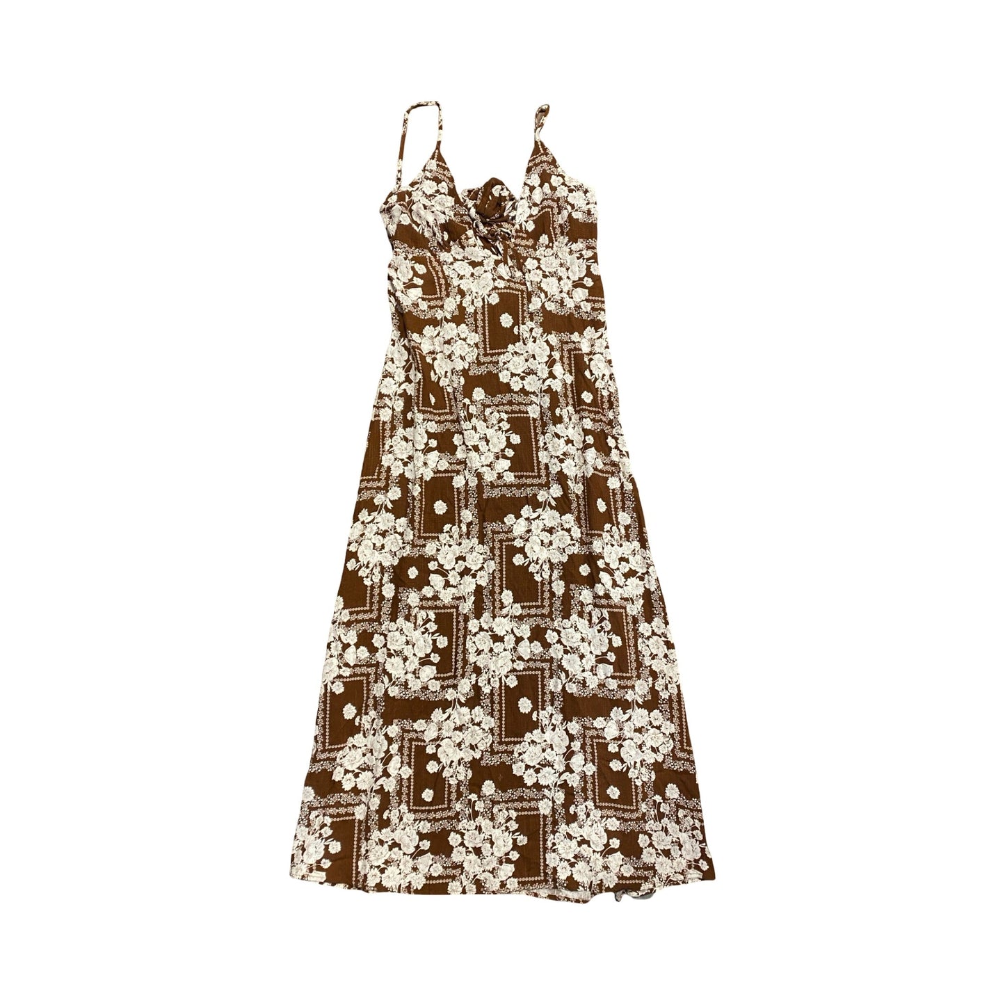 Dress Casual Maxi By PAPER HEART In Brown & White, Size:M