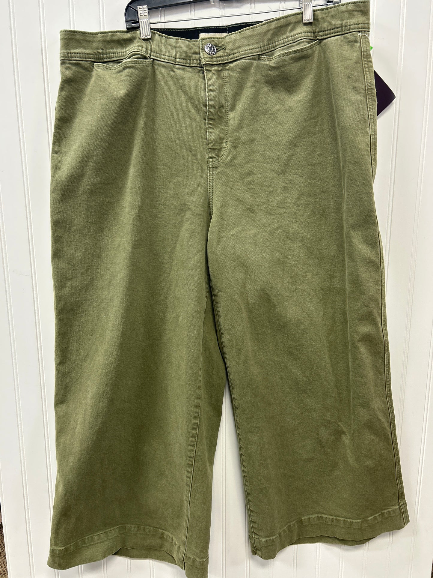 Jeans Wide Leg By Ava & Viv In Green Denim, Size:20