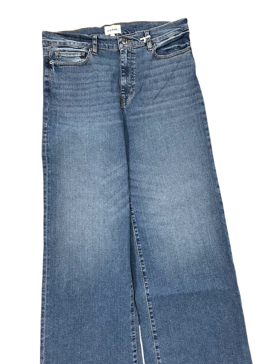 Jeans Wide Leg By Frame In Blue Denim, Size:14