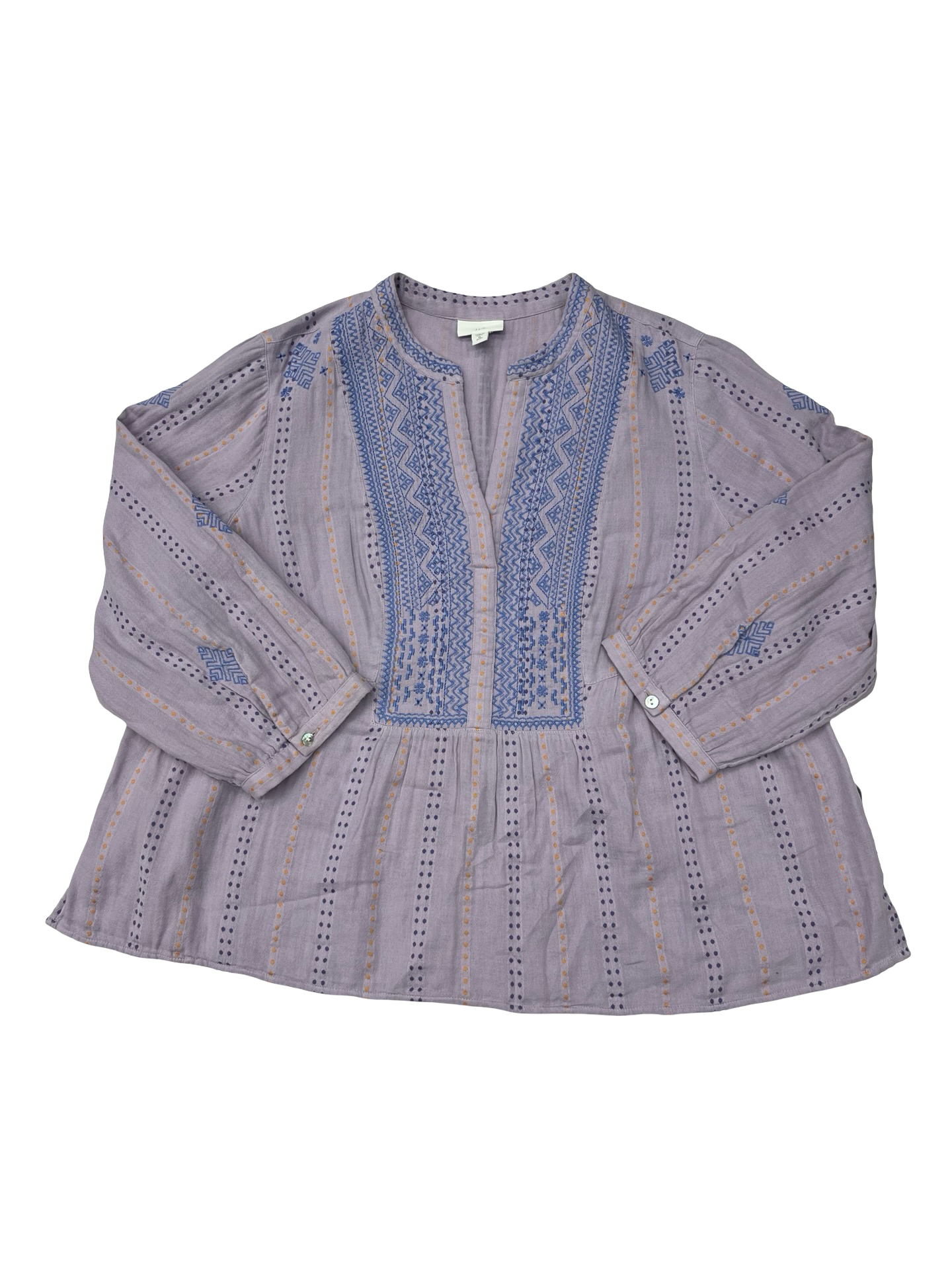 Top 3/4 Sleeve By J. Jill In Purple, Size:Xlp