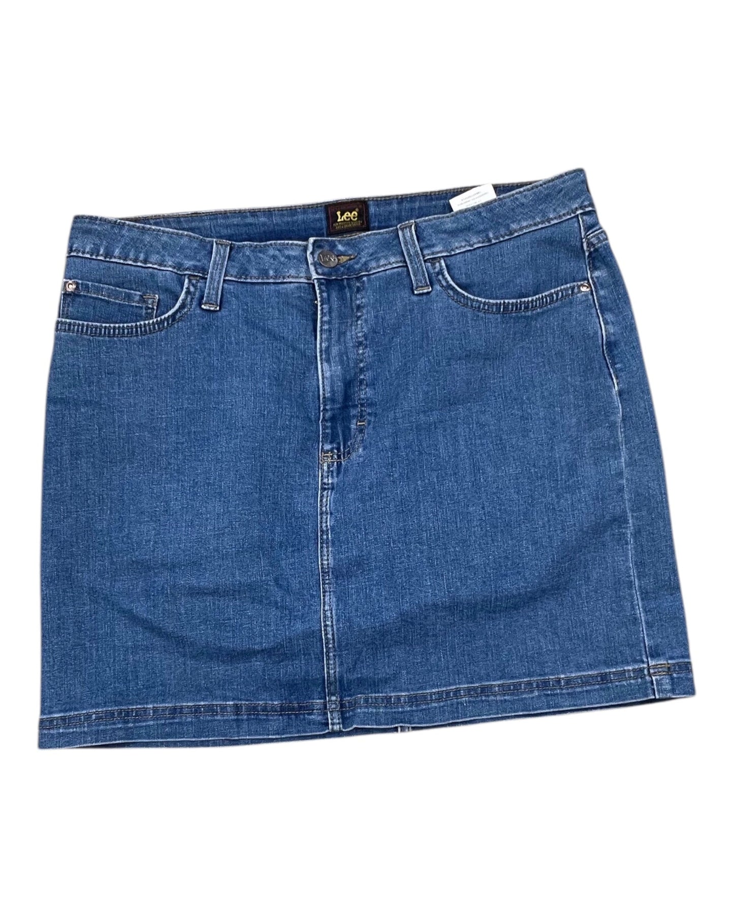 Skirt Mini & Short By Lee In Blue Denim, Size:14