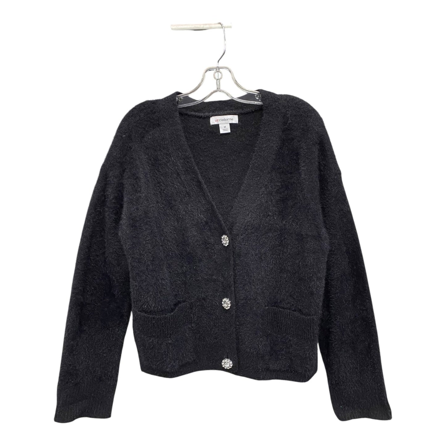 Sweater Cardigan By Liz Claiborne In Black, Size:M