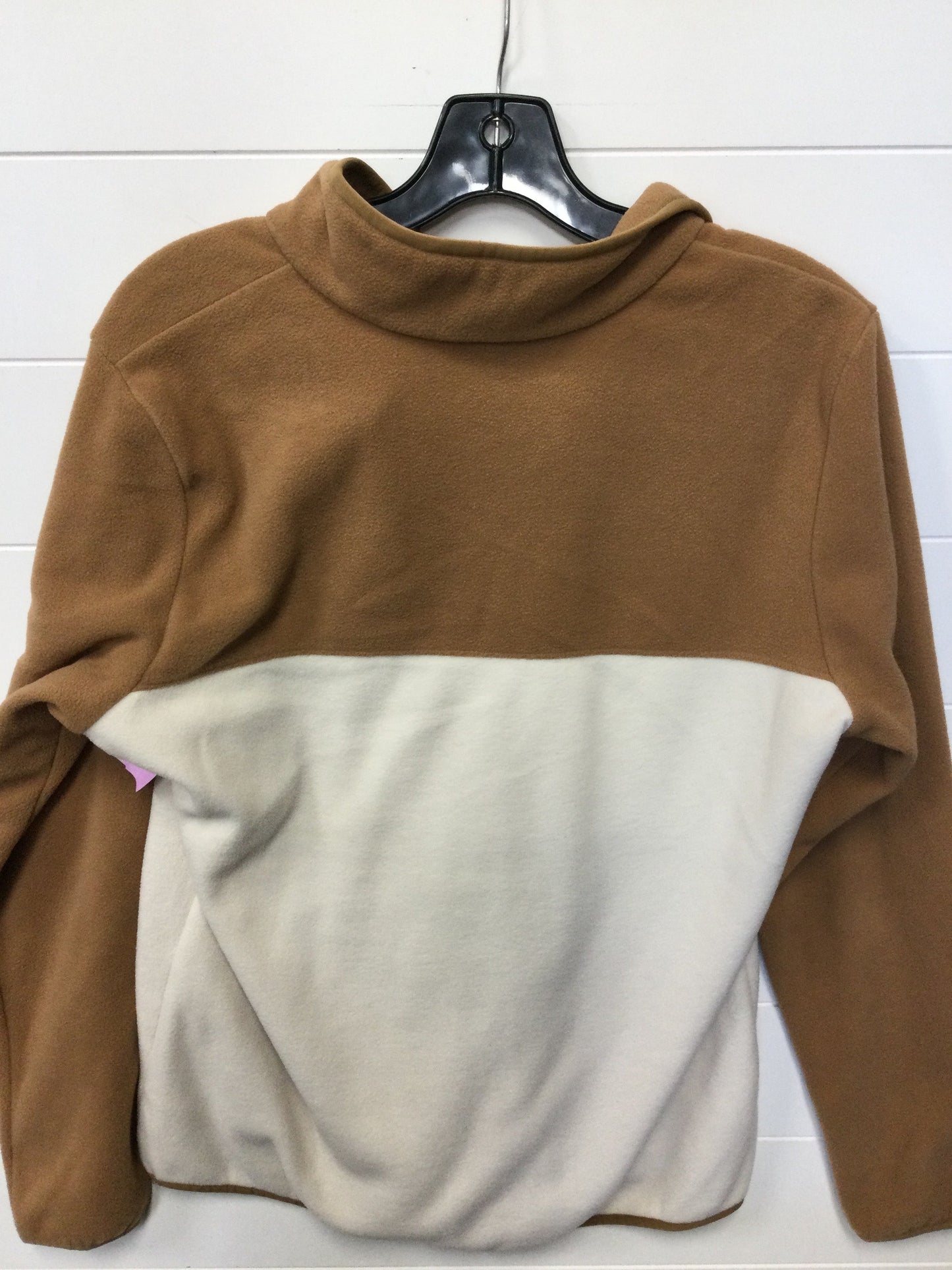 Athletic Top Ls Collar By Columbia In Cream & Tan, Size:L