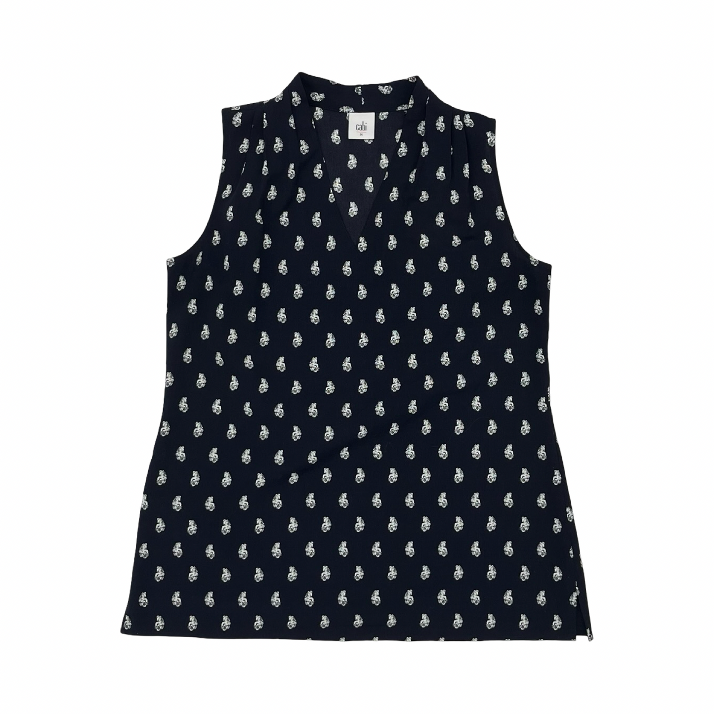 Blouse Sleeveless By Cabi In Black & White, Size:M