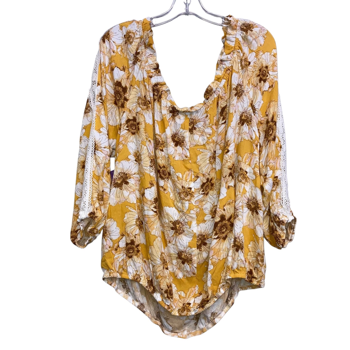 Top Ls By Maurices In Floral Print, Size:2X