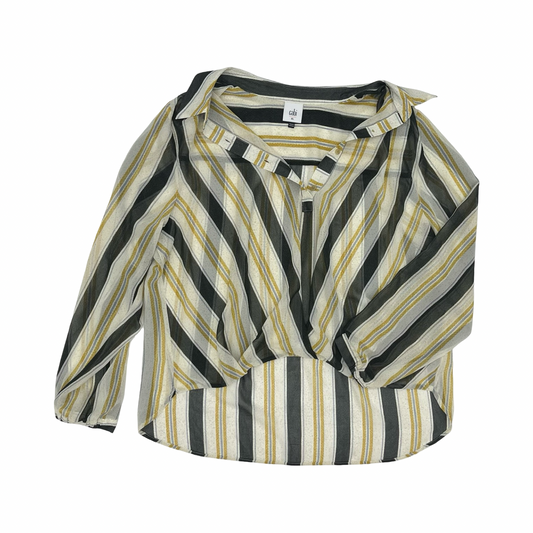 Blouse Ls By Cabi In Black & Yellow, Size:Xl