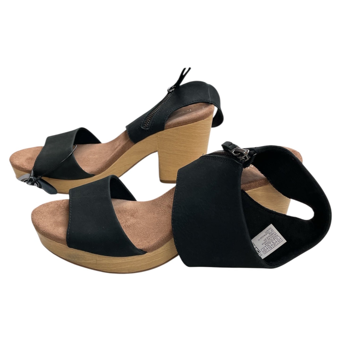 Sandals Heels Block By Toms In Black, Size:10