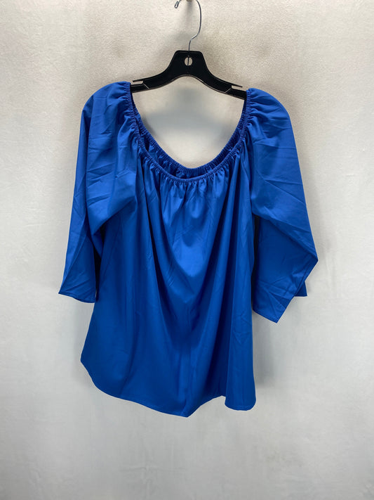 Top 3/4 Sleeve By Clothes Mentor In Blue, Size:1X