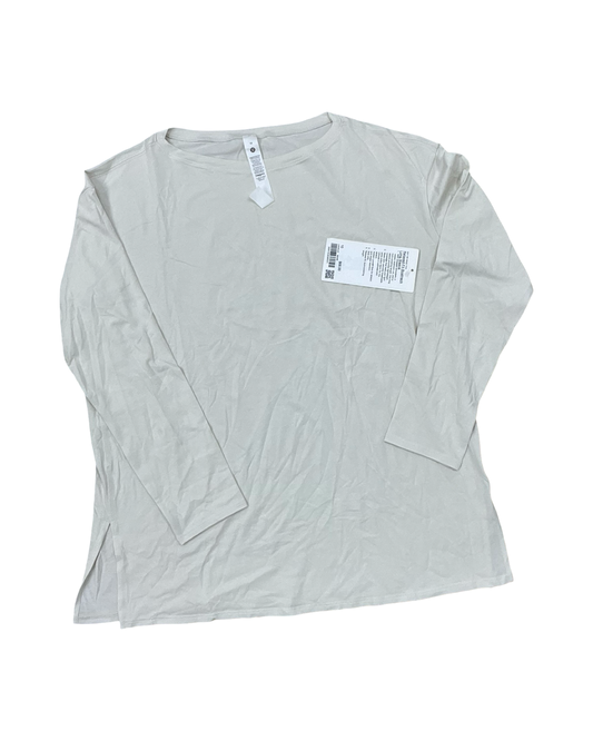 Athletic Top Ls Crewneck By Lululemon In Cream, Size:M