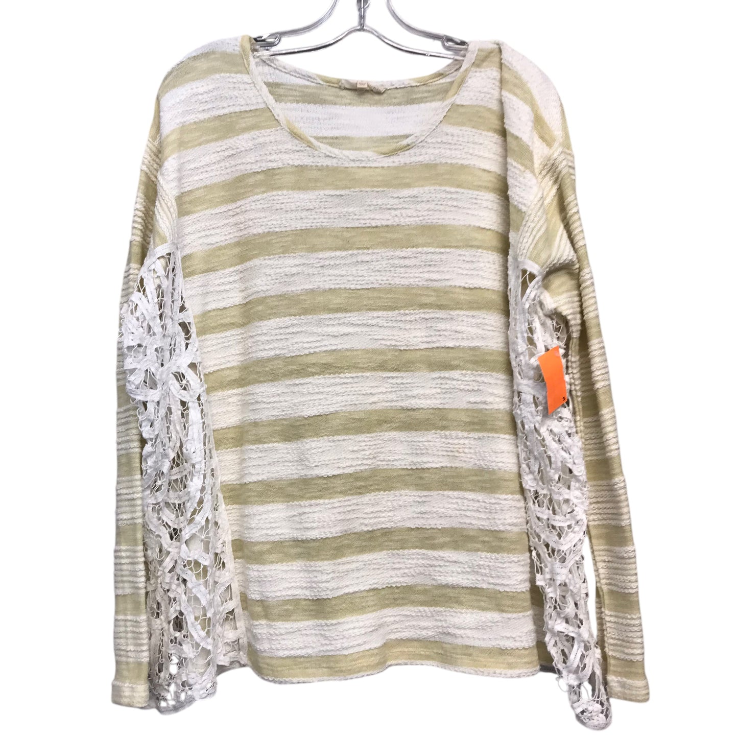 Top Ls By Mystree In White & Yellow, Size:L
