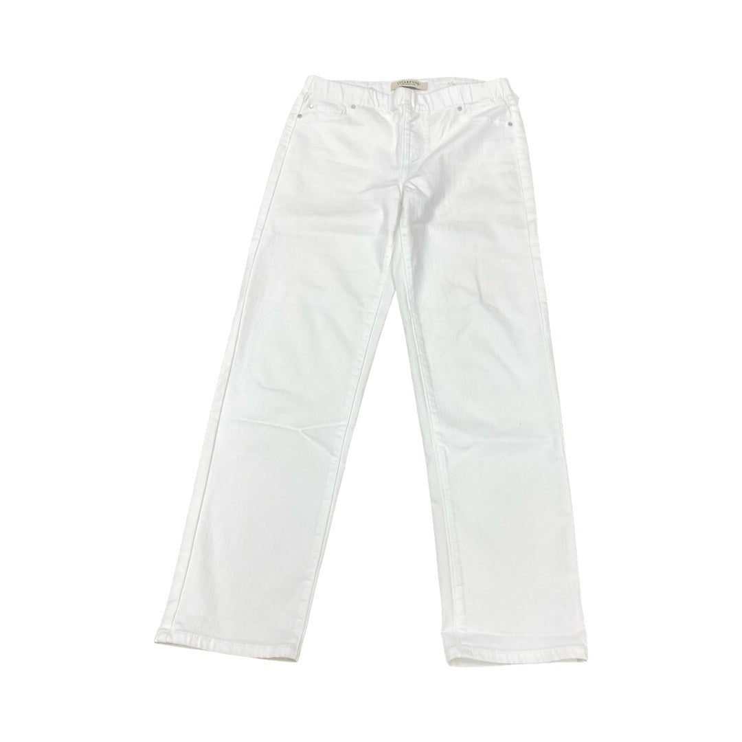 Jeans Straight By Liverpool In White Denim, Size:6