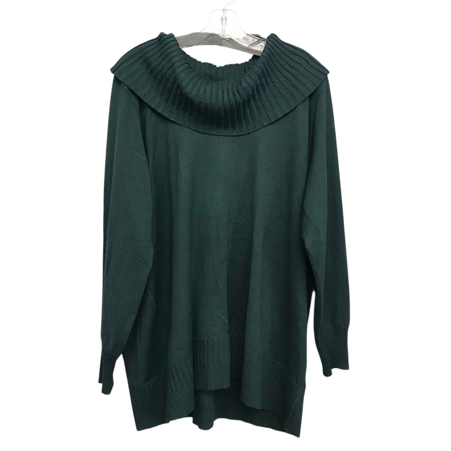 Sweater By Cable And Gauge In Green, Size:1X