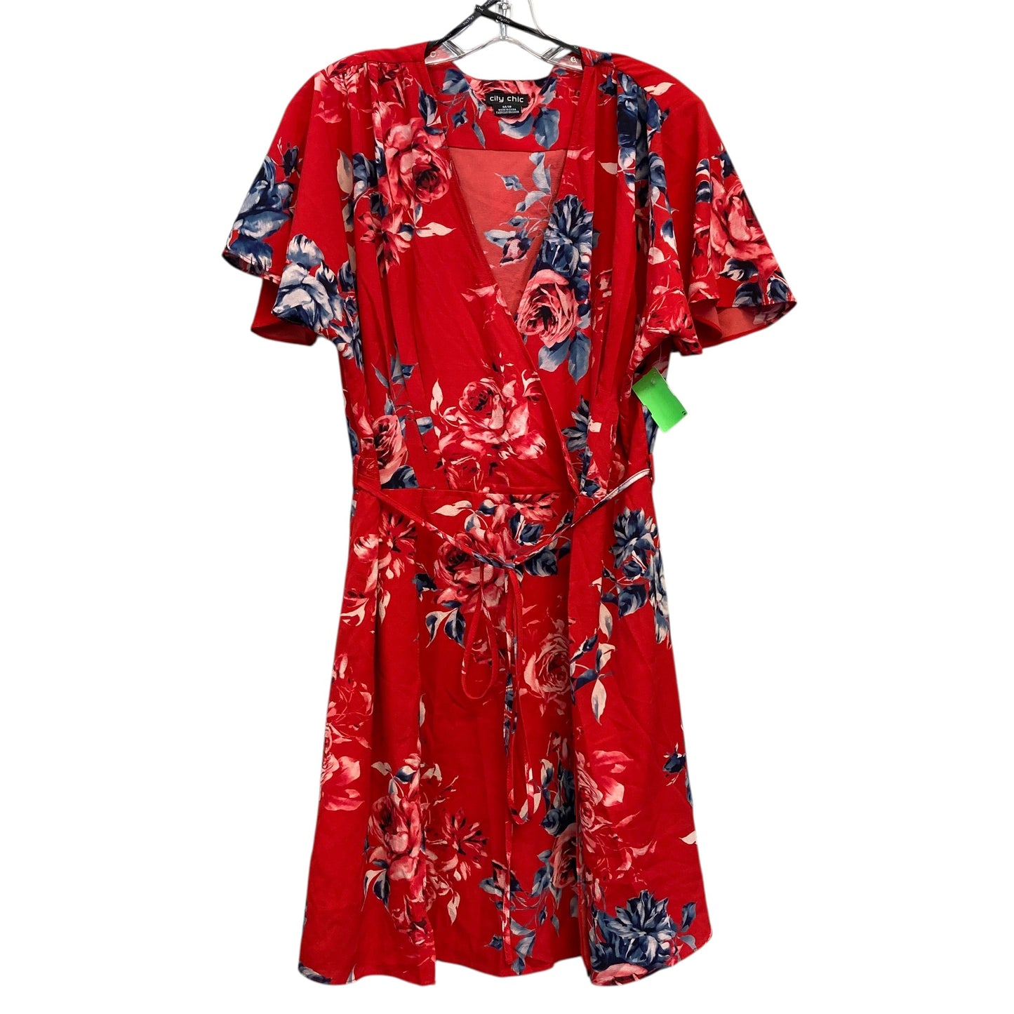 Dress Casual Midi By City Chic In Red, Size:1X