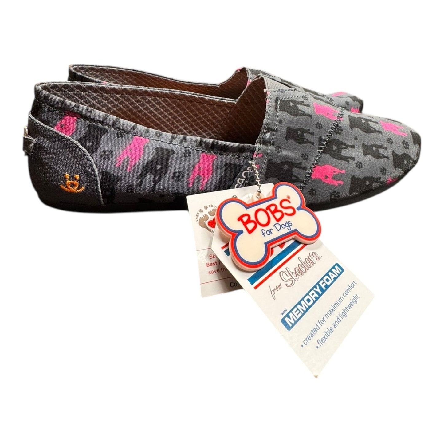 Shoes Flats By Bobs In Grey & Pink, Size:10