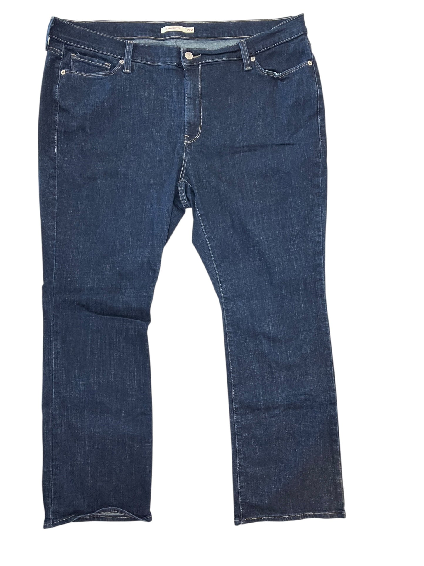 Jeans Boot Cut By Levis In Blue Denim, Size:22