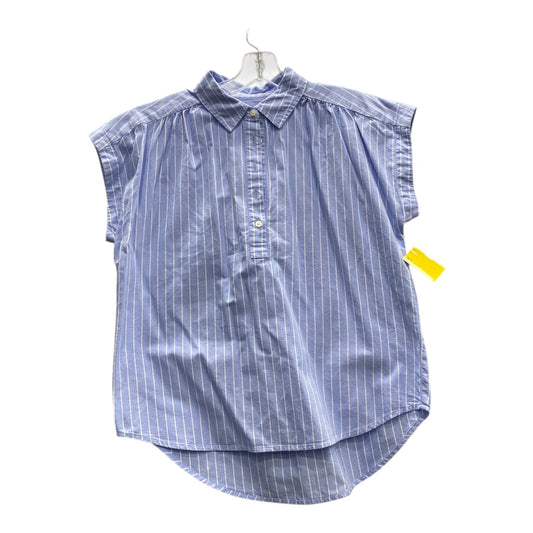 Blouse Sleeveless By Ann Taylor In Blue & White, Size:Xs