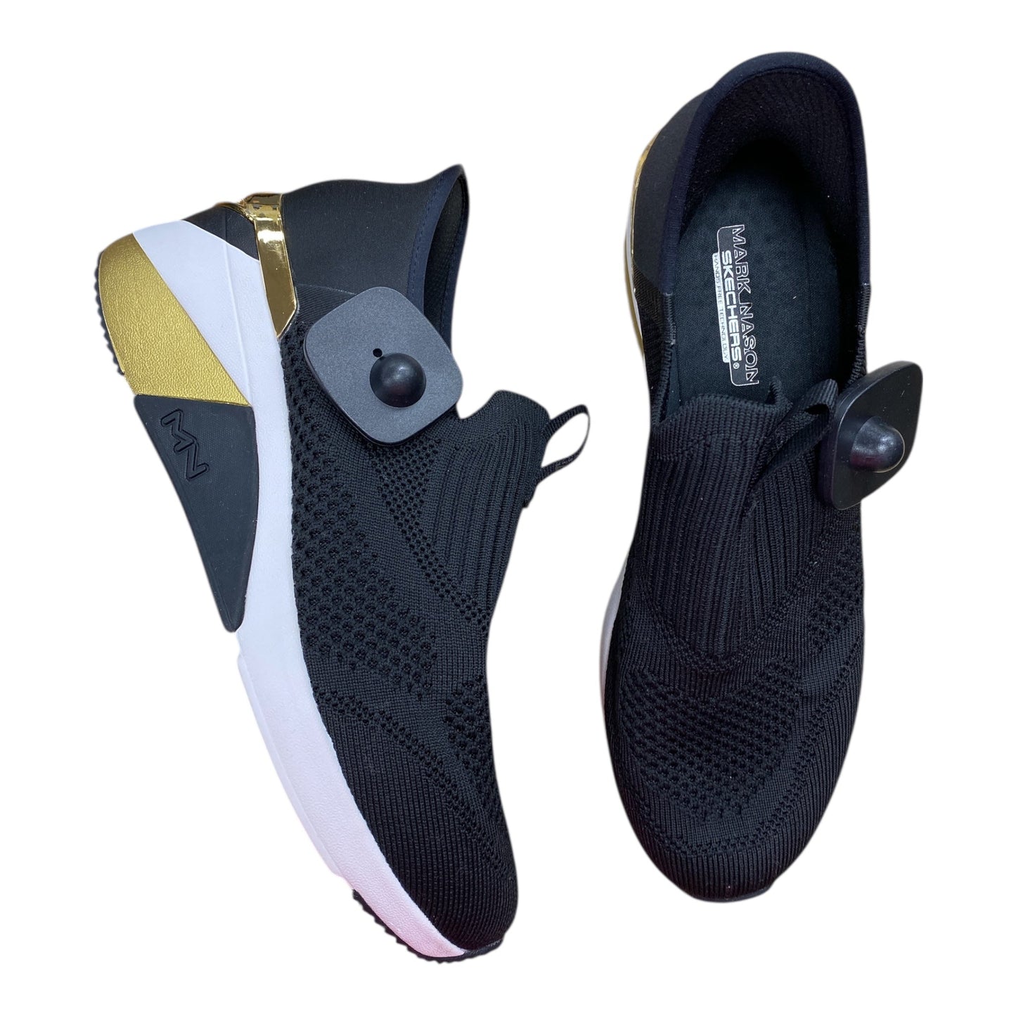 Shoes Sneakers By Skechers In Black & Gold, Size:9.5