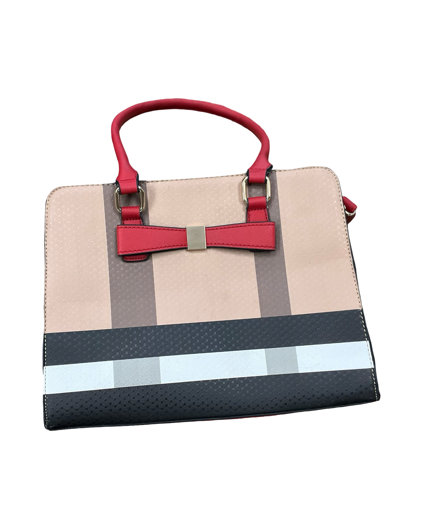 Handbag By Clothes Mentor In Red & Tan, Size:Medium