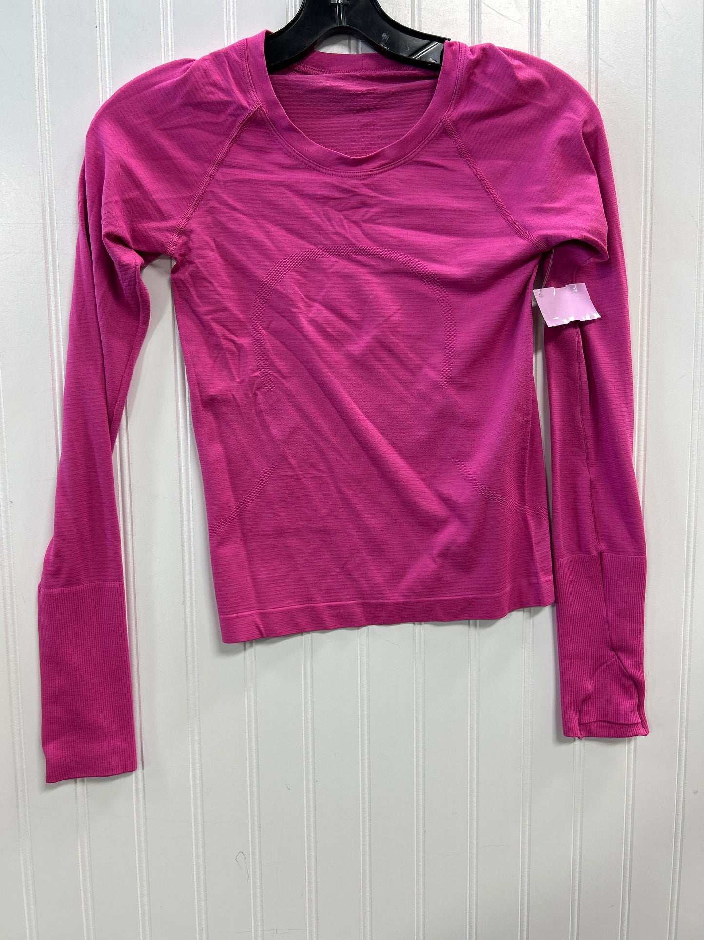 Athletic Top Ls Collar By Lululemon In Pink, Size:0