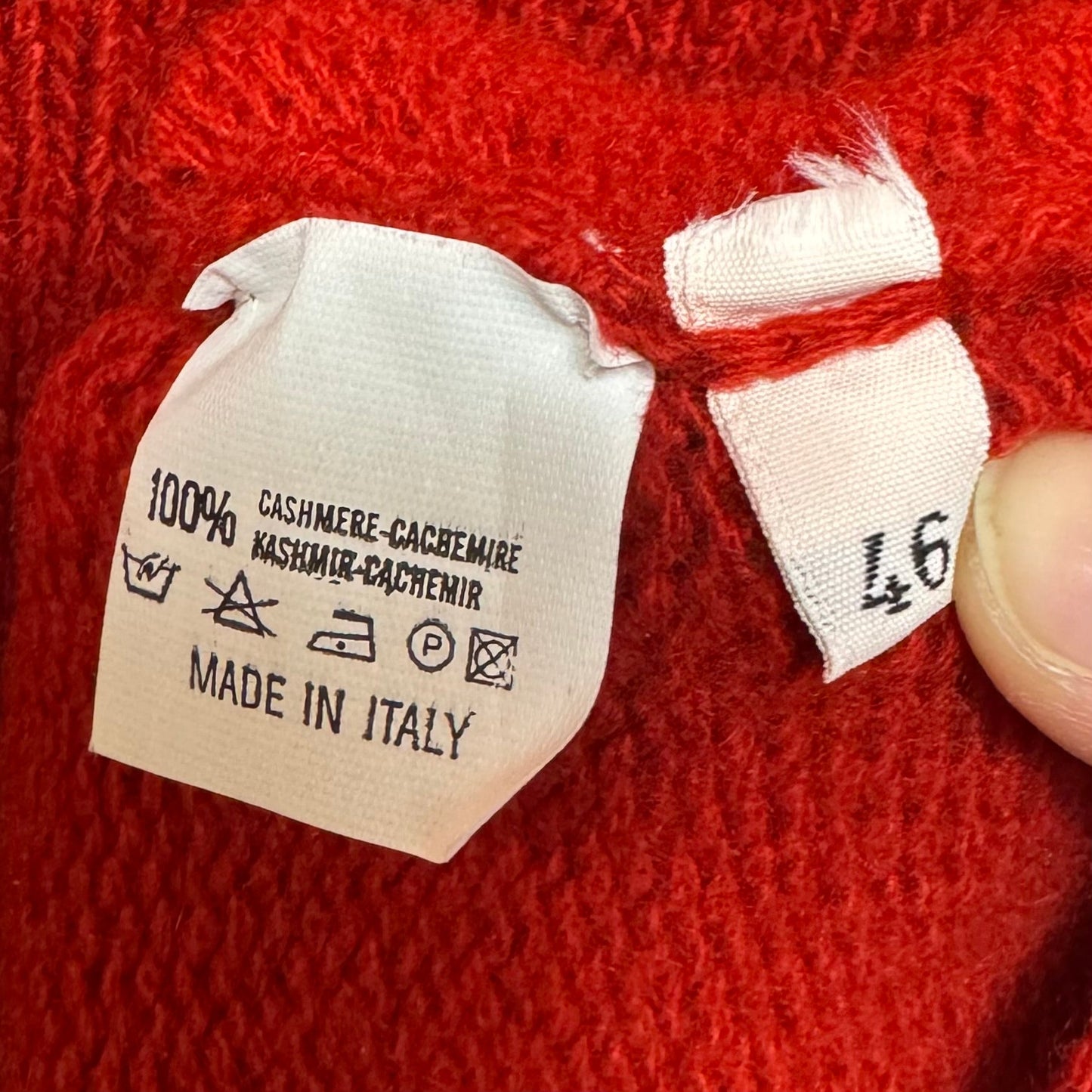 Vintage 100% Cashmere Sweater Cardigan Luxury Designer By Burberry In Red, Size: 14 (46)