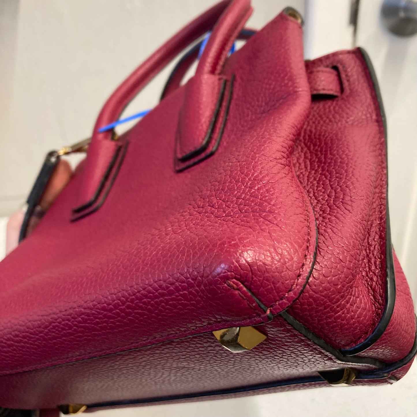 Handbag Luxury Designer By Mcm In Red, Size:Small