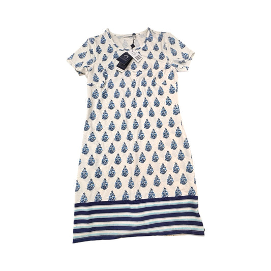 Dress Casual Midi By Cabana Life In Blue & White, Size:Xs