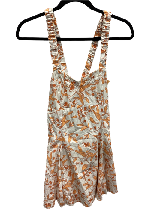 Dress Casual Short By Anthropologie In Cream & Orange, Size:S