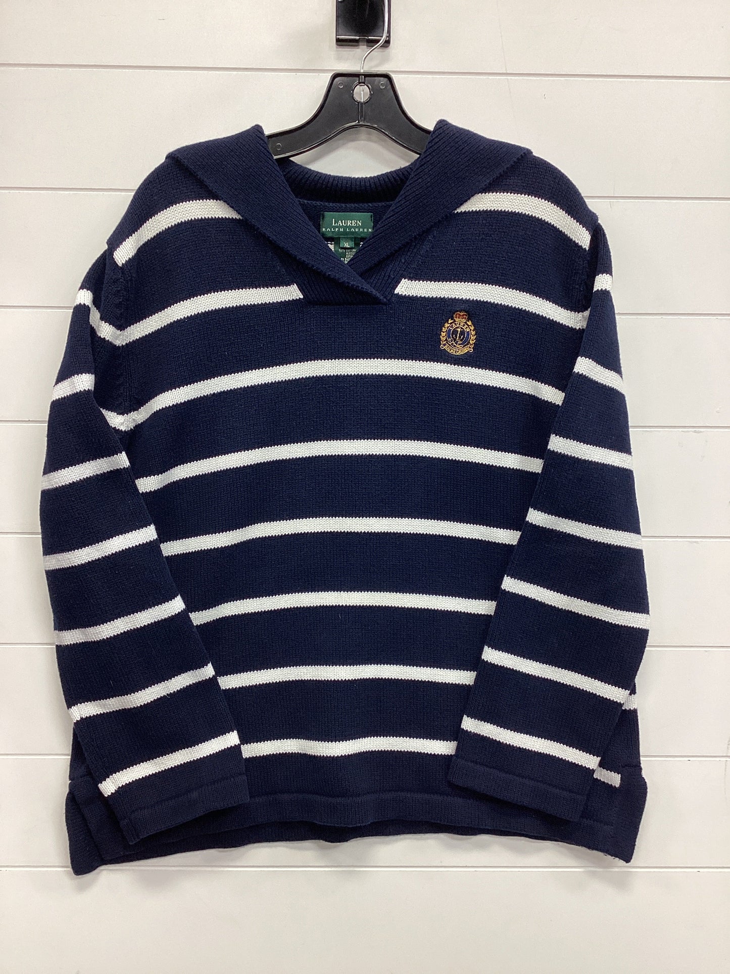 Sweater By Lauren By Ralph Lauren In Navy, Size:Xl