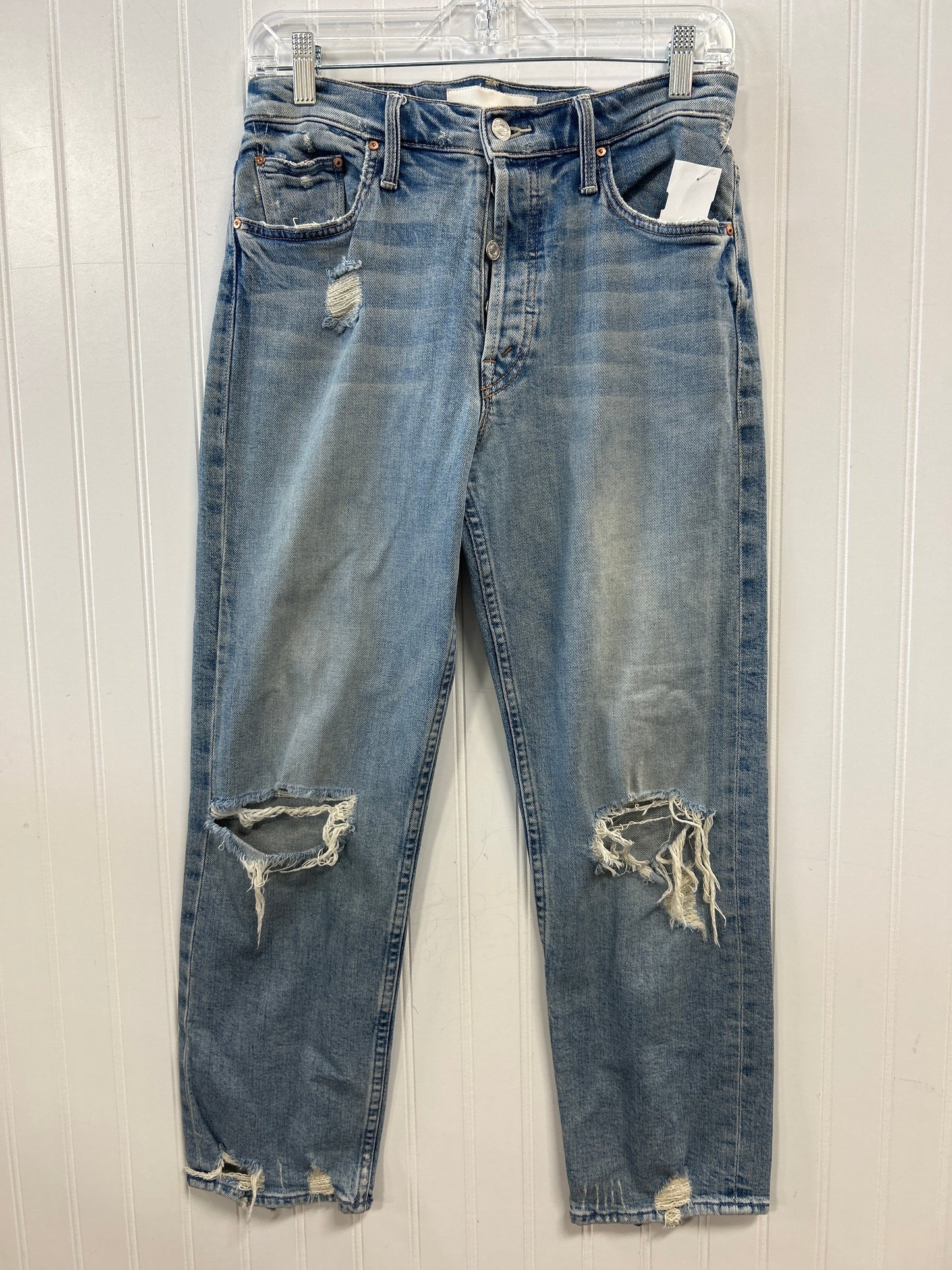 Jeans Straight By Mother In Blue Denim, Size:6