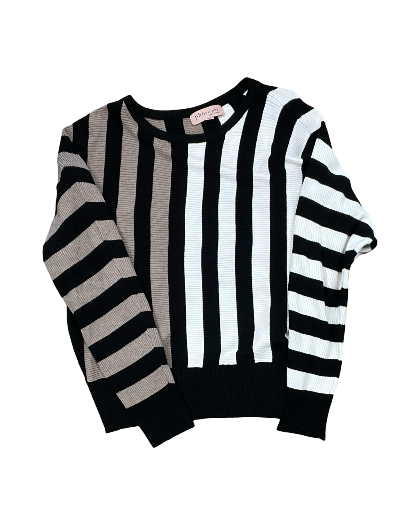 Sweater By Philosophy In Black & Tan, Size:M