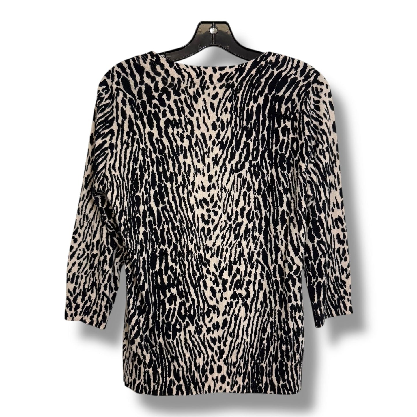 Cardigan By Talbots In Animal Print, Size: Mp