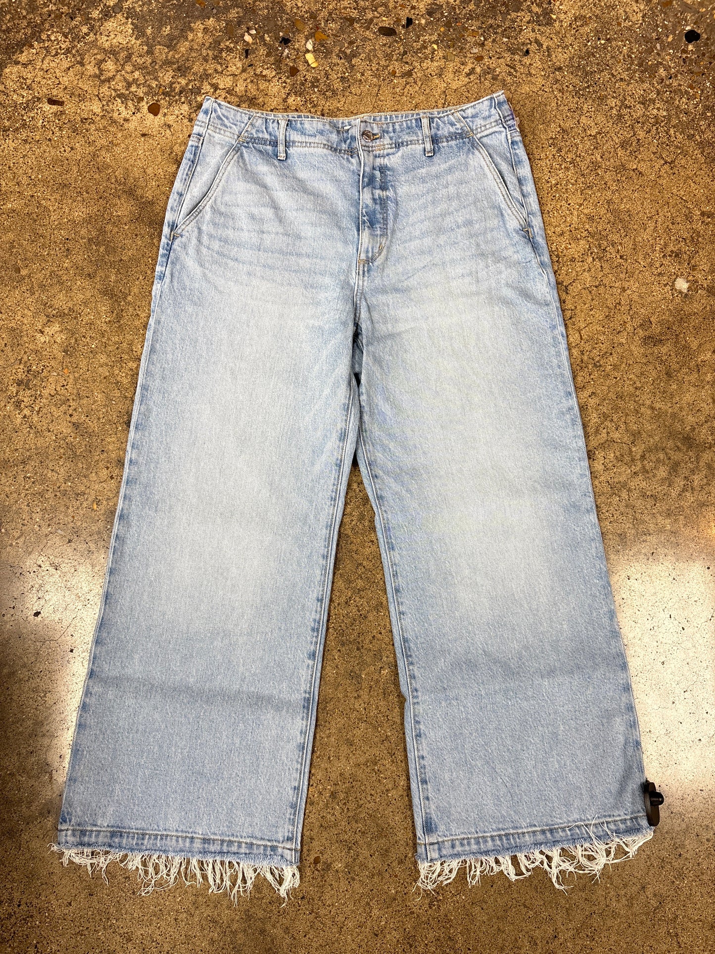 Jeans Wide Leg By Loft In Blue Denim, Size:12