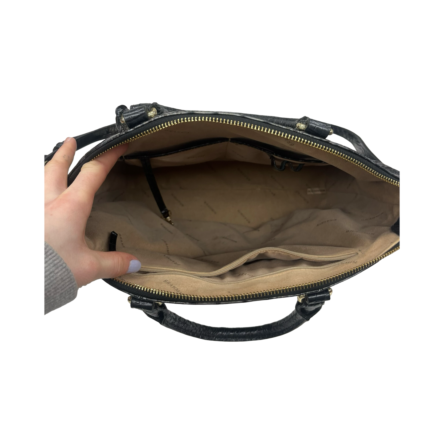 Handbag Designer By Brahmin In Black, Size:Large