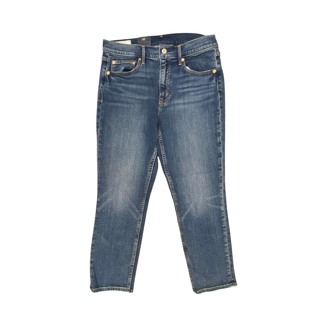 Jeans Straight By Gap In Blue Denim, Size:10