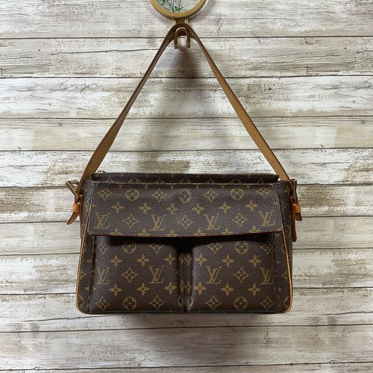 Handbag Luxury Designer By Louis Vuitton In Brown, Size:Medium