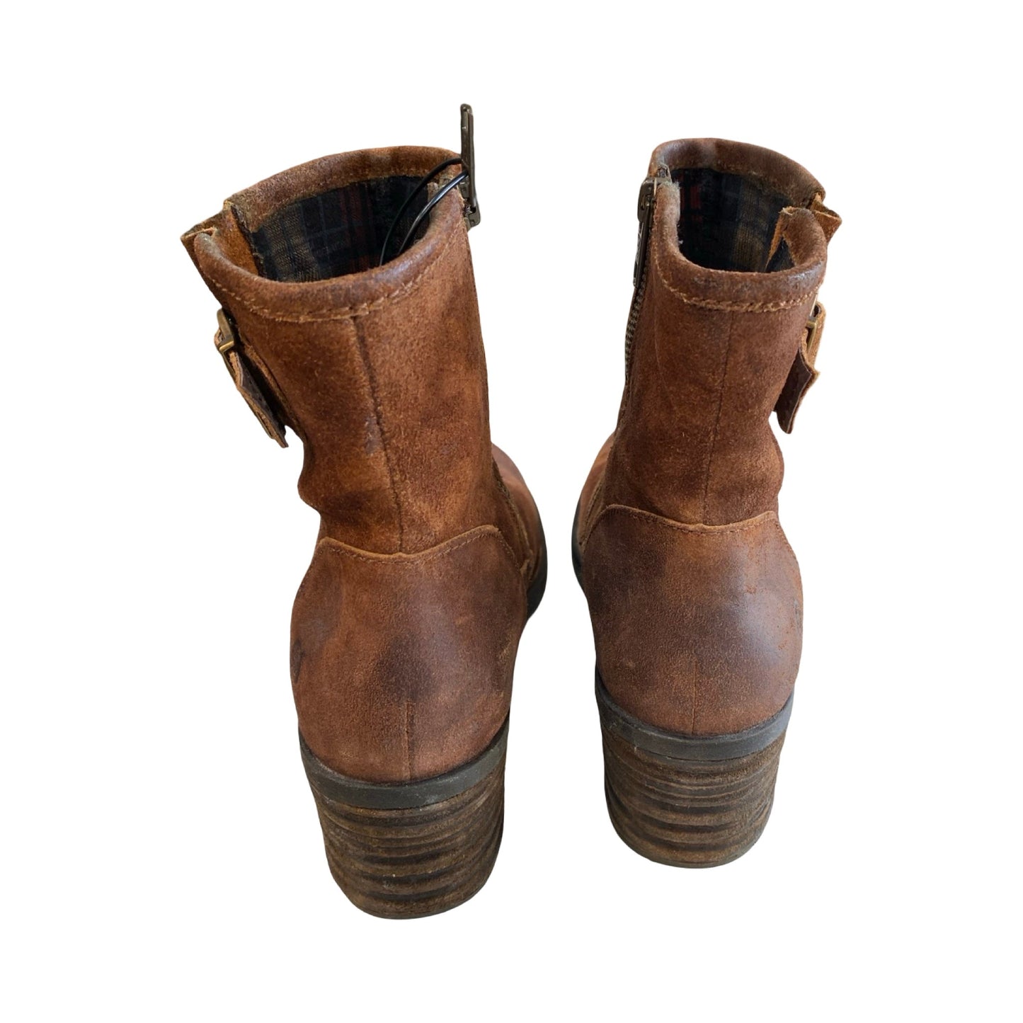 Boots Ankle Heels By Born In Brown, Size:8