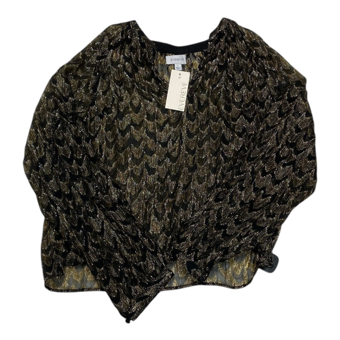Top Ls By Evereve In Black & Gold, Size:L