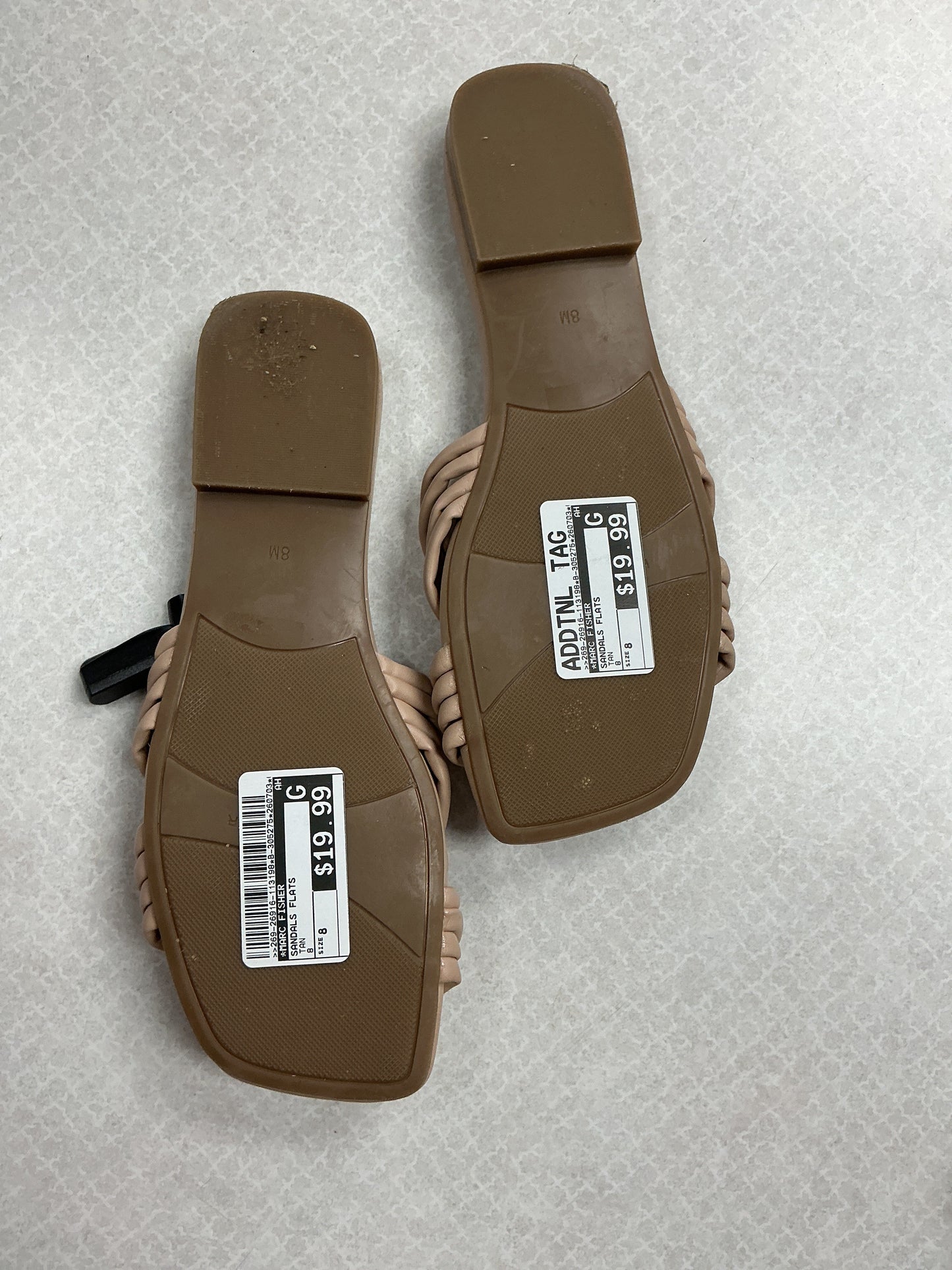 Sandals Flats By Marc Fisher In Tan, Size:8