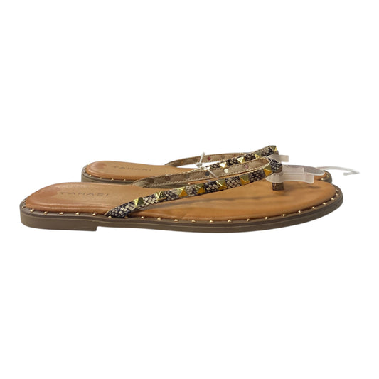 Sandals Flats By Tahari In Tan, Size:9.5