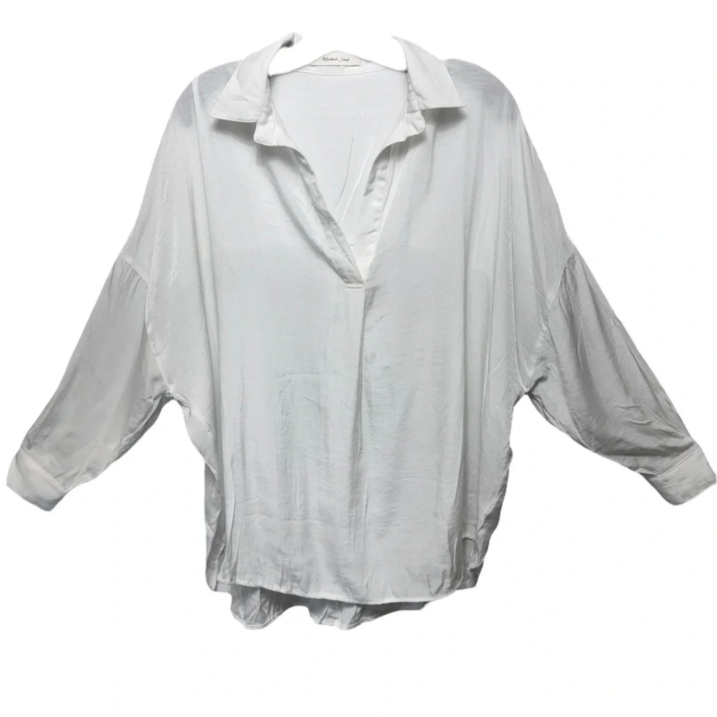 Top Long Sleeve By Mustard Seed In White, Size: S