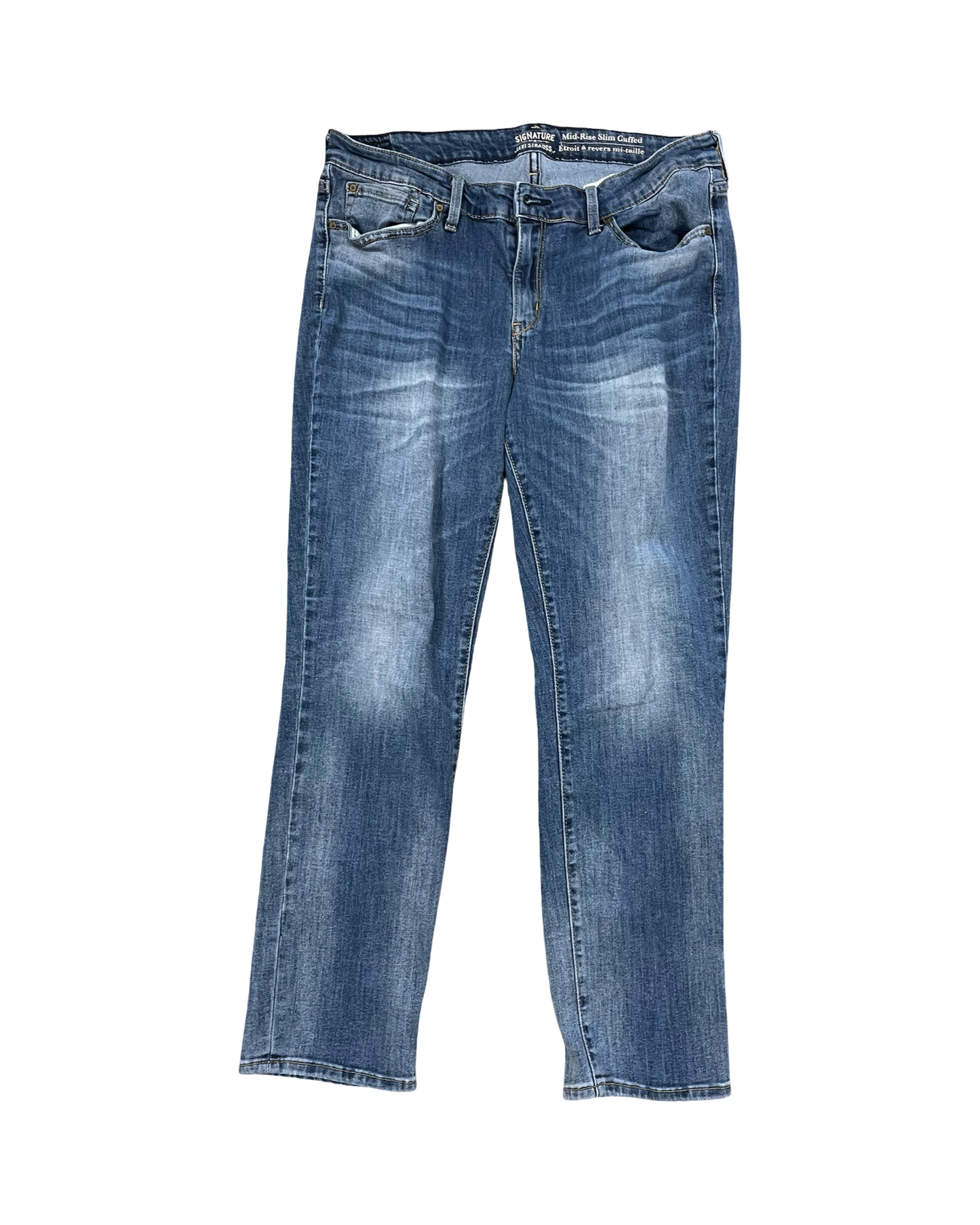 Jeans Straight By Levis In Blue Denim, Size:16