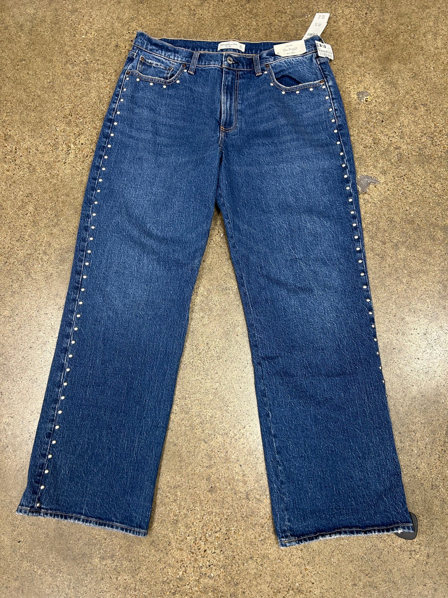 Jeans Straight By Abercrombie And Fitch In Blue Denim, Size:12