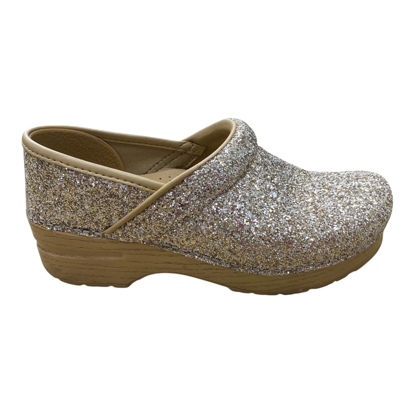 Shoes Heels Block By Dansko In Gold & Tan, Size:6.5